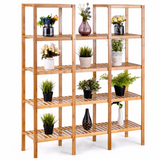 Multifunctional Bamboo Bookshelf Bookcase Flower Plant Stand Display Storage Rack Unit Closet Home Furniture