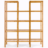 Multifunctional Bamboo Bookshelf Bookcase Flower Plant Stand Display Storage Rack Unit Closet Home Furniture