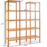 Multifunctional Bamboo Bookshelf Bookcase Flower Plant Stand Display Storage Rack Unit Closet Home Furniture