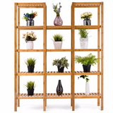 Multifunctional Bamboo Bookshelf Bookcase Flower Plant Stand Display Storage Rack Unit Closet Home Furniture