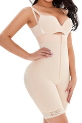 Shapetastic Full Size Lace Detail Zip-Up Under-Bust Shaping Bodysuit