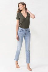 Lovervet Full Size Andrea Midrise Crop Straight Jeans