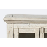 Exeter Rustic Shores 70" Distressed Acacia Sideboard Cabinet in Scrimshaw Distressed Off-White