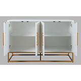 Argyle Glen 60" White and Gold Glam Sideboard Cabinet in White and Gold