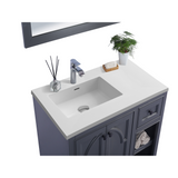 Odyssey - 36 - Maple Grey Cabinet + Matte White VIVA Stone Solid Surface Countertop