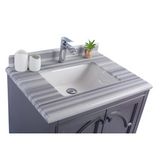 Odyssey - 30 - Maple Grey Cabinet + White Stripes Marble Countertop