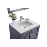 Odyssey - 30 - Maple Grey Cabinet + Matte White VIVA Stone Solid Surface Countertop