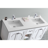 Odyssey - 60 - White Cabinet + Matte White VIVA Stone Solid Surface Countertop