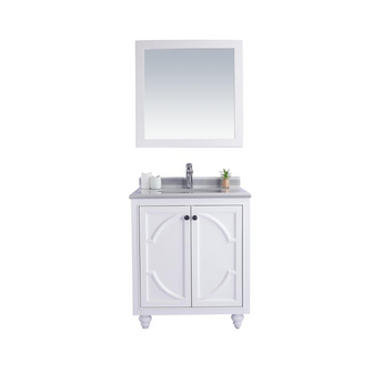 Odyssey - 30 - White Cabinet + White Stripes Marble Countertop