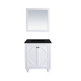 Odyssey - 30 - White Cabinet + Matte Black VIVA Stone Solid Surface Countertop