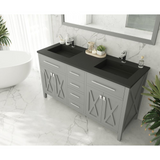 Wimbledon - 60 - Grey Cabinet + Matte Black VIVA Stone Solid Surface Countertop