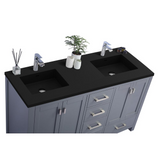 Wilson 60 - Grey Cabinet + Matte Black VIVA Stone Solid Surface Countertop