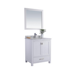 Wilson 30 - White Cabinet + White Carrara Marble Countertop