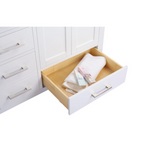 Wilson 60 - White Cabinet + White Stripes Marble Countertop