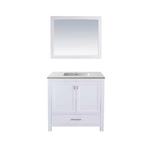 Wilson 36 - White Cabinet + Matte White VIVA Stone Solid Surface Countertop