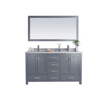 Wilson 60 - Grey Cabinet + White Stripes Marble Countertop