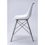 Inland White Leather Side Chair