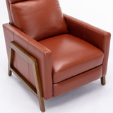 Reed Leather Push Back Recliner - Caramel