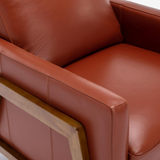 Reed Leather Push Back Recliner - Caramel