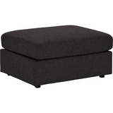 Bayside Modular Sectional Sofa with Ottoman in Dark Gray Linen