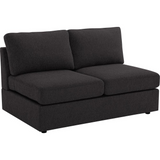 Marta Modular Sectional Sofa with Ottoman in Dark Gray Linen