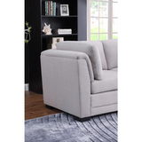 Kristin - Light Gray Linen Fabric Reversible Sectional Sofa with Ottoman