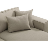 Melrose Modular Sectional Sofa with Ottoman in Beige Linen