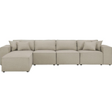 Ermont Sofa with Reversible Chaise in Beige Linen