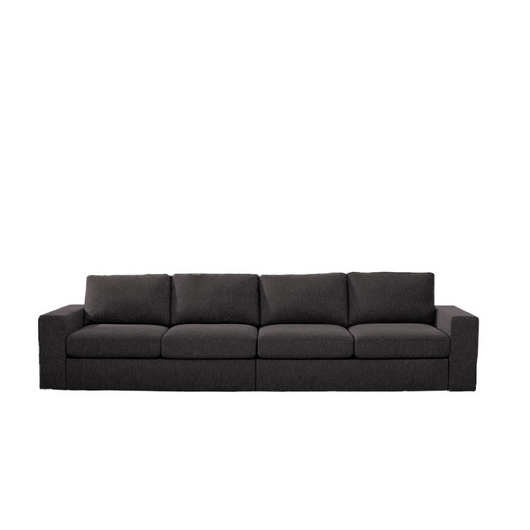 London 4 Seater Sofa in Dark Gray Linen