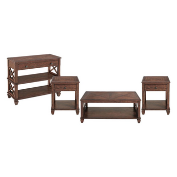 Stockbridge 4-Piece Wood Living Room Set with 45