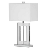 Alessandro 1LT Table Lamp Rect Crystal w/Wht Shd