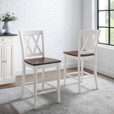 Shelby 2Pc Counter Stool Set Distressed White - 2 Stools