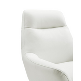 Daiana Chair White Top Grain Italian Leather Stainless Steel Legs