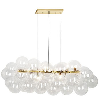 10 Light Halogen Horizontal Pendant, Aged Brass with Clear Glass    (CMT-418HP-CLR-AGB)