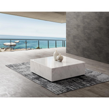 Miami White Marble Coffee Table With Casters