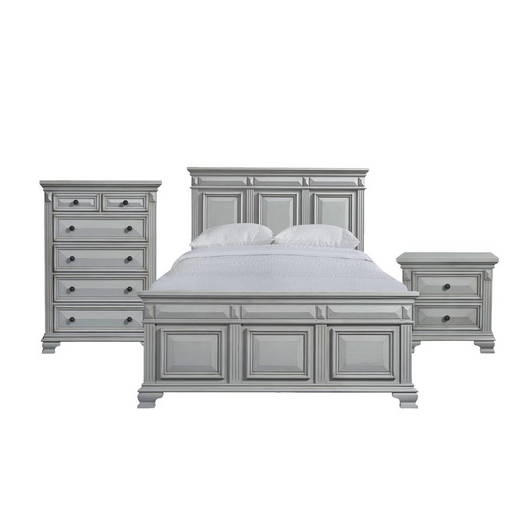 Trent Queen Panel Bed in Grey