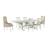 Stanford 7Pc Dining Set|Table 4 Side Chairs & 2 Parson Chairs in White