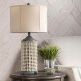 Paolo 28.5" Off White Beaded Table Lamp