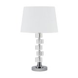 Adelaine 20" In  5 Crystal Round Stacked Cube Orbs Table Lamp
