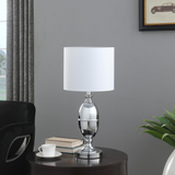 Ambros 25" In Textured Silver Chrome Urn Table Lamp