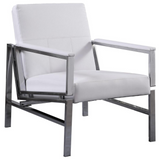 Leather and Stainless Steel Accent Chair