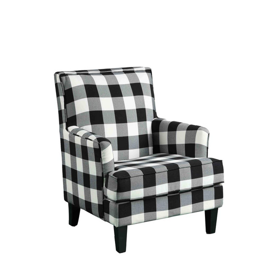 Saladin Linen Arm Chair, Checkered Pattern