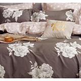 Marrissa Brown Floral 100% Cotton Reversible Comforter Set King