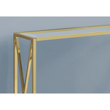 ACCENT TABLE - 42"L / GOLD METAL WITH TEMPERED GLASS