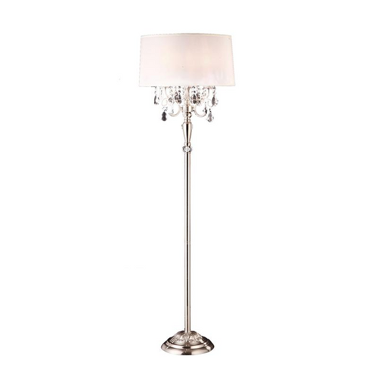 62 In Crystal Silver Floor Lamp