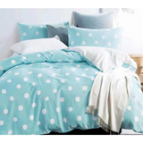 Clara Blue Polka Dot 100% Cotton Double Layer Yarn Comforter Set King