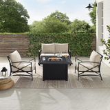 Kaplan 4Pc Outdoor Conversation Set W/Fire Table Oatmeal/Oil Rubbed Bronze
