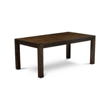 Rectangular Modern Dining Table Asian Wood W/ Modern Wooden Legs - Distressed Jacobean