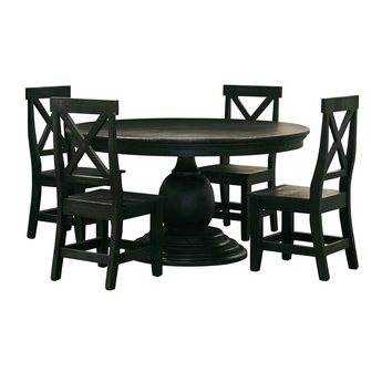 Brixton Mary Dining 5PC Set- Table & Four Chairs in Grey