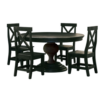 Brixton Calinda Dining 5PC Set- Table & Four Chairs in Grey